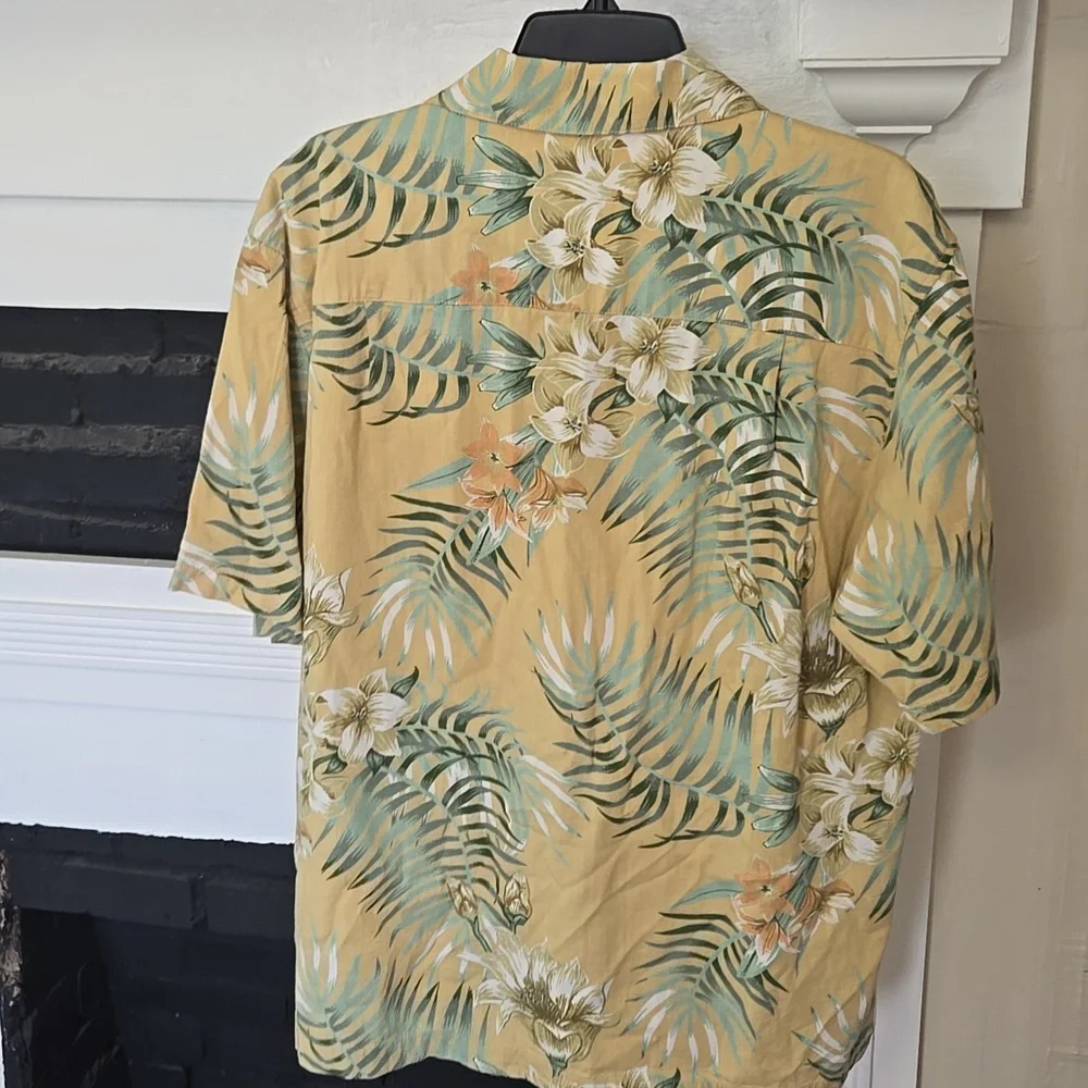 Joe Marlin Tropical Leaf Print Button-Up Shirt - Picture 9 of 9